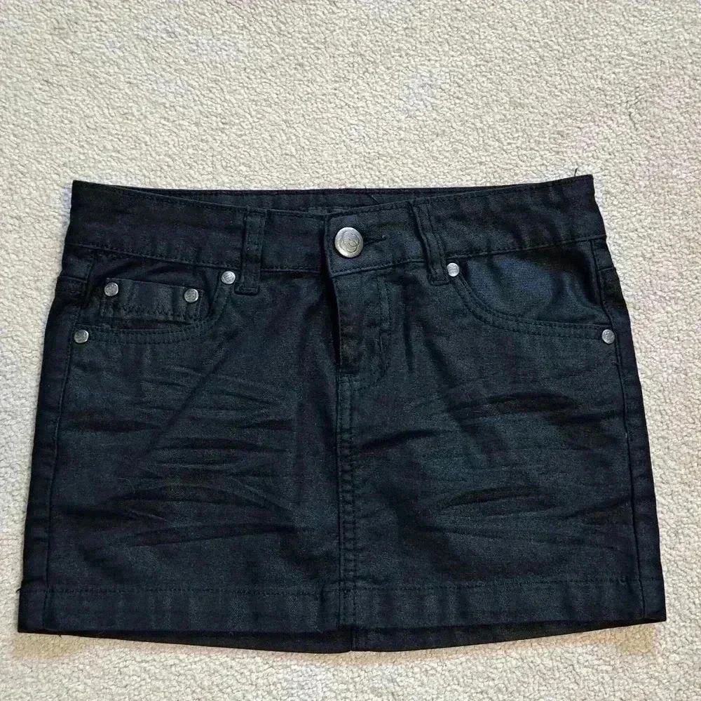 Costa Blanca  Black Denim Mini Skirt